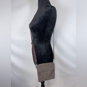 Baggalini Divide Brown Small Crossbody Purse Flap Magnetic Closure